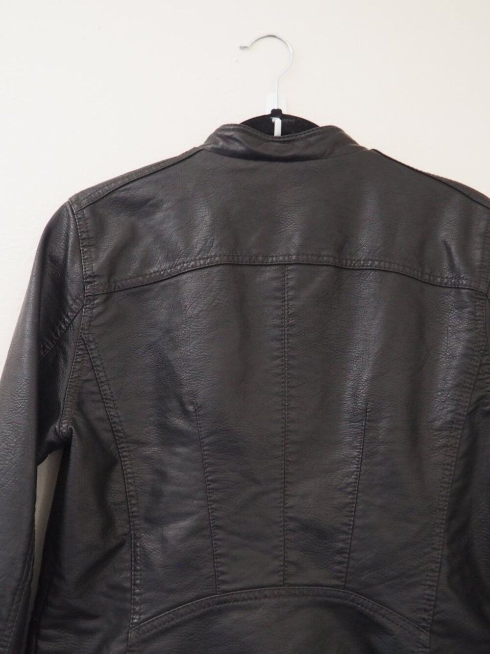 We The Free People Black Vegan Leather Monroe Moto Jacket sz M - Picture 9 of 10